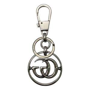 Gucci Interlocking G Metal Key Ring Charm Silver